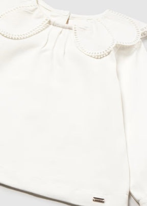 Genser Scallop Collar Offwhite