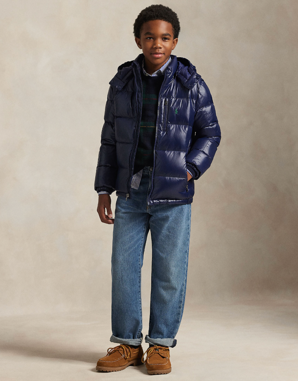 THE GORHAM GLOSSED DOWN JACKET Navy