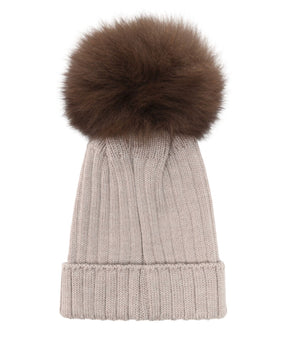 Lue Knit Alpaca Pompom Camel Melange