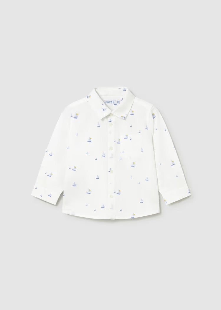 Skjorte Striper Linen Boat White