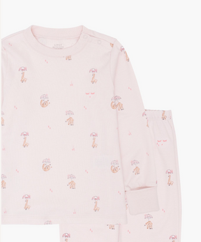 Sett Pysj Giraffe Pink