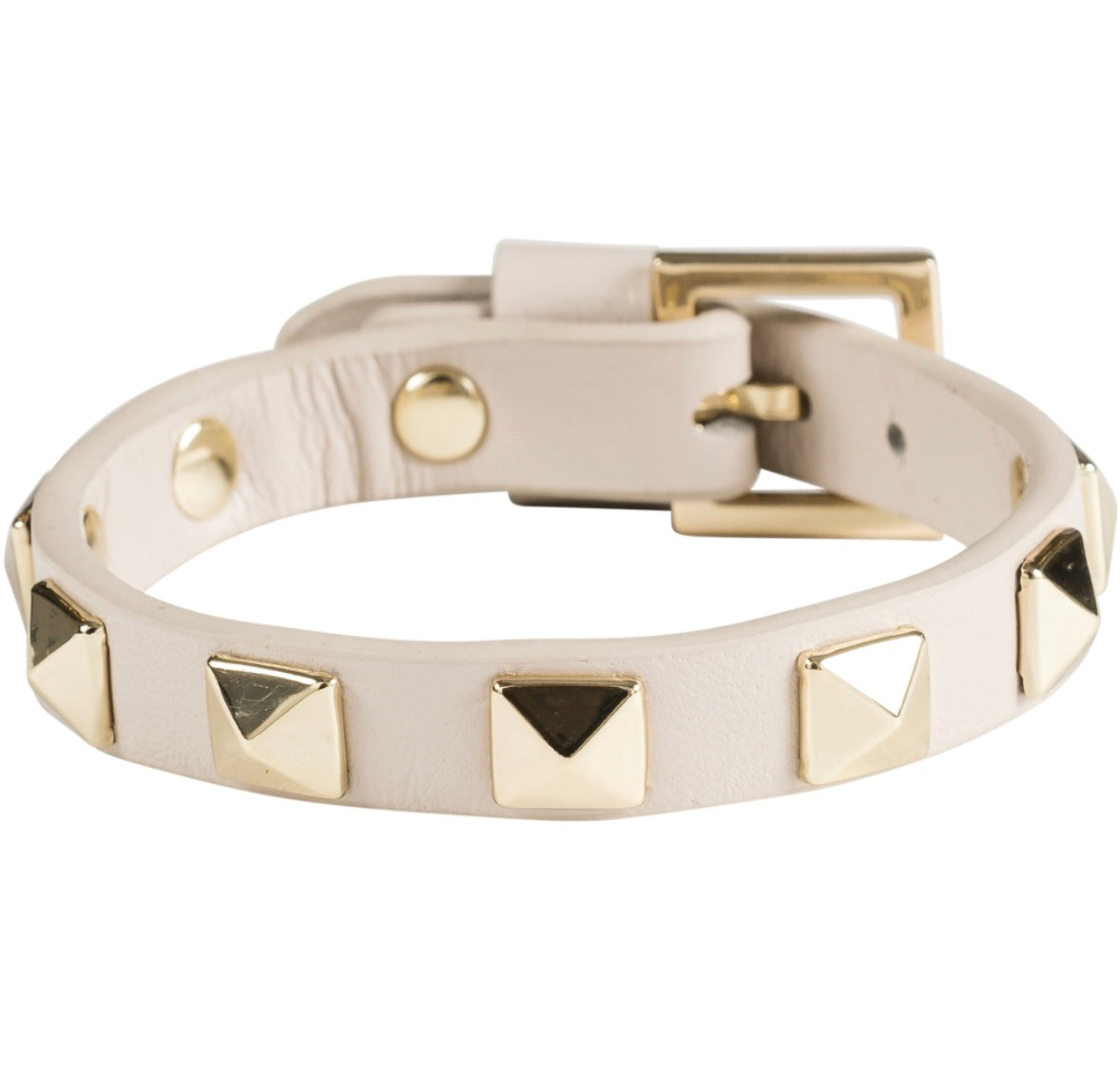 Armbånd Leather Stud Sand