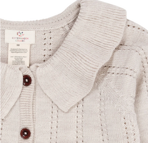 Cardigan Merino Pattern Pale Cream Melange