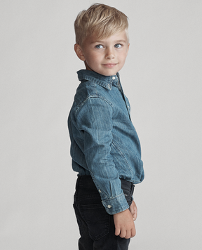 Skjorte Chambray Denim DK Blue