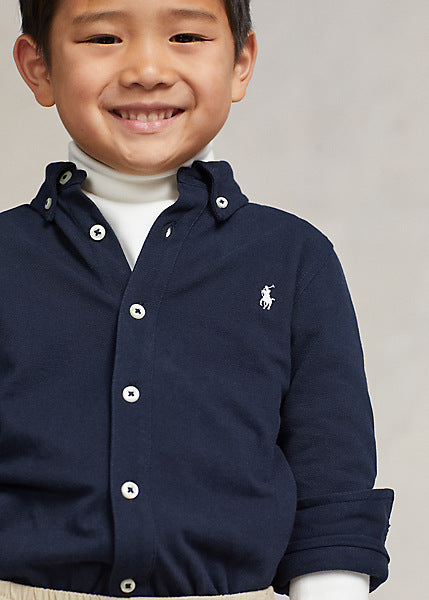 Skjorte Bomull Mini Aviator Navy