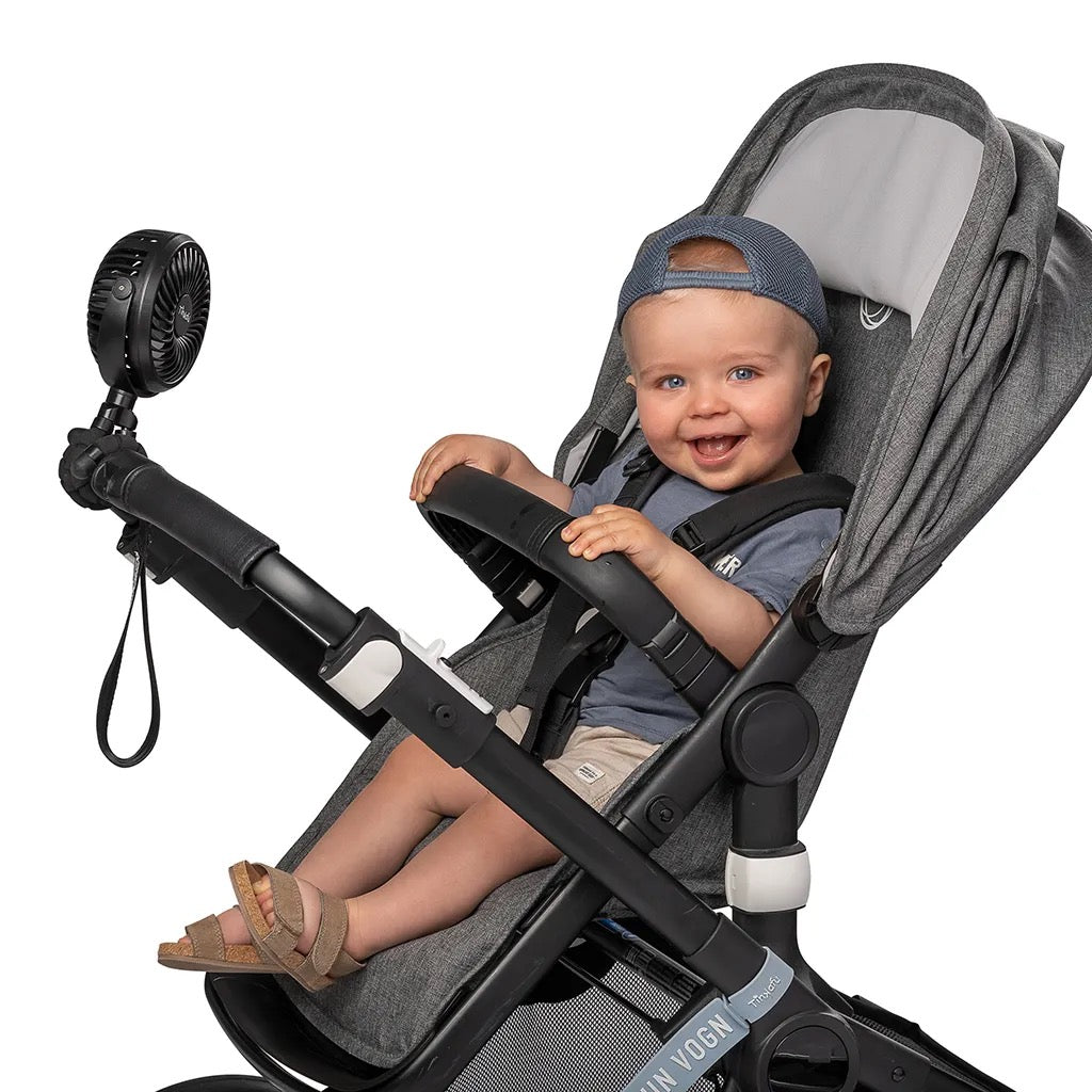 Vifte barnevogn Svart