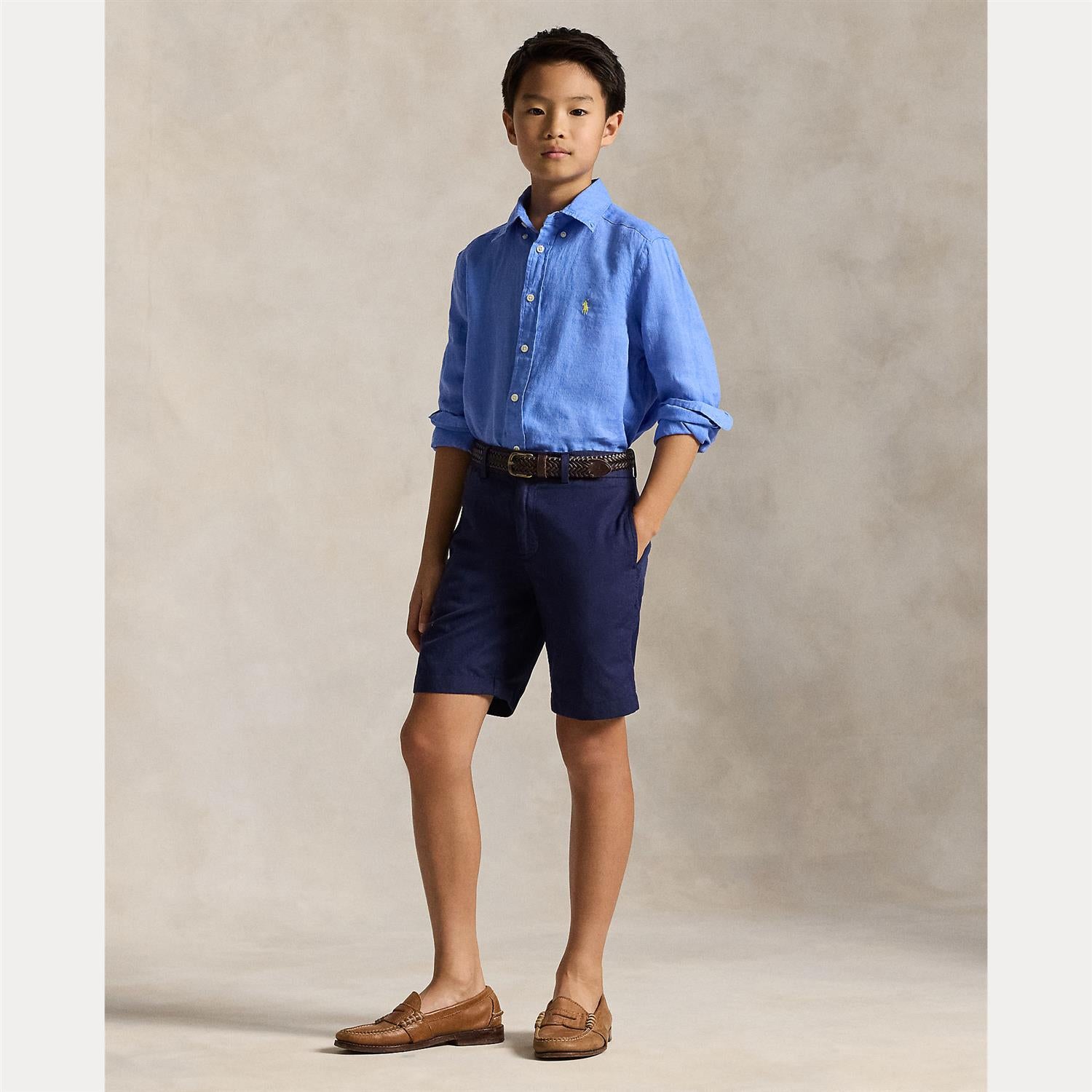 Skjorte Linen Bright Blue