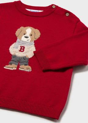 Genser Knit Dog Red