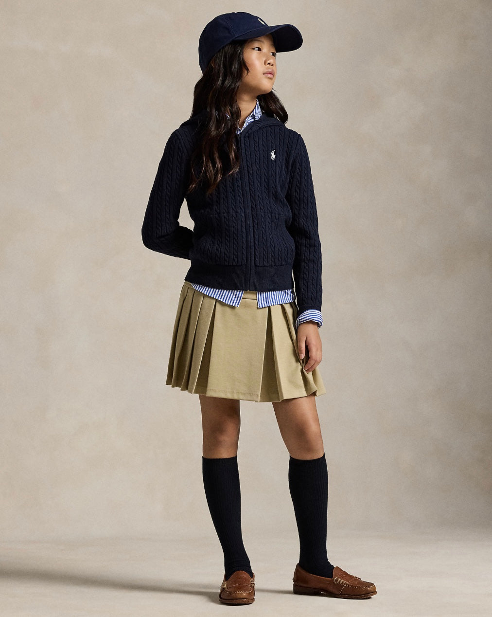 Skjørt Pleated Ponte Classic Khaki