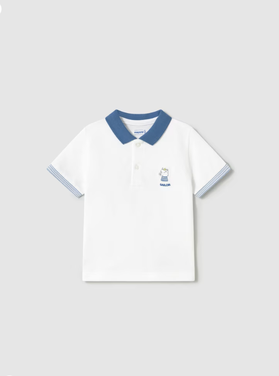 Polo Pique Sailor White