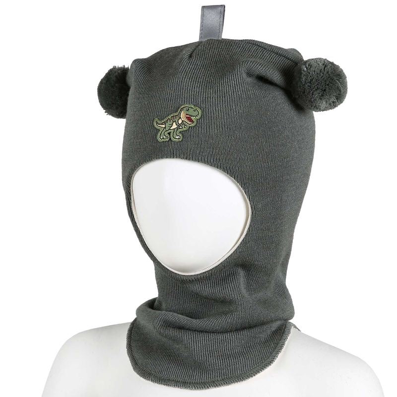 Balaclava Ull Dinosaur Grønn