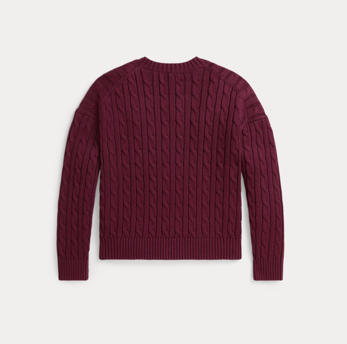 Genser Cable V-neck Rich Ruby