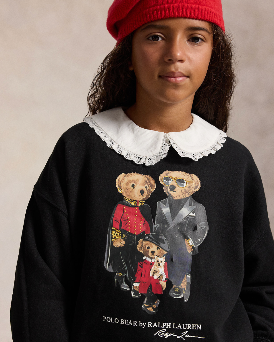 Genser Polo Bear Family Black