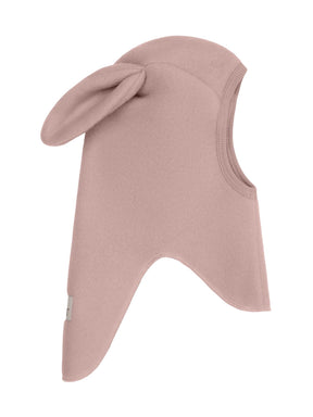 Balaclava Ears Wool Fleece Mahogany Rose