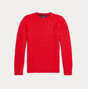 Genser Cable Knit Cotton Red
