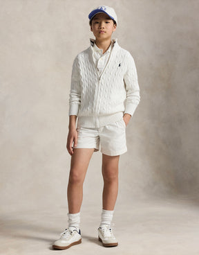 Genser Cable Full Zip White