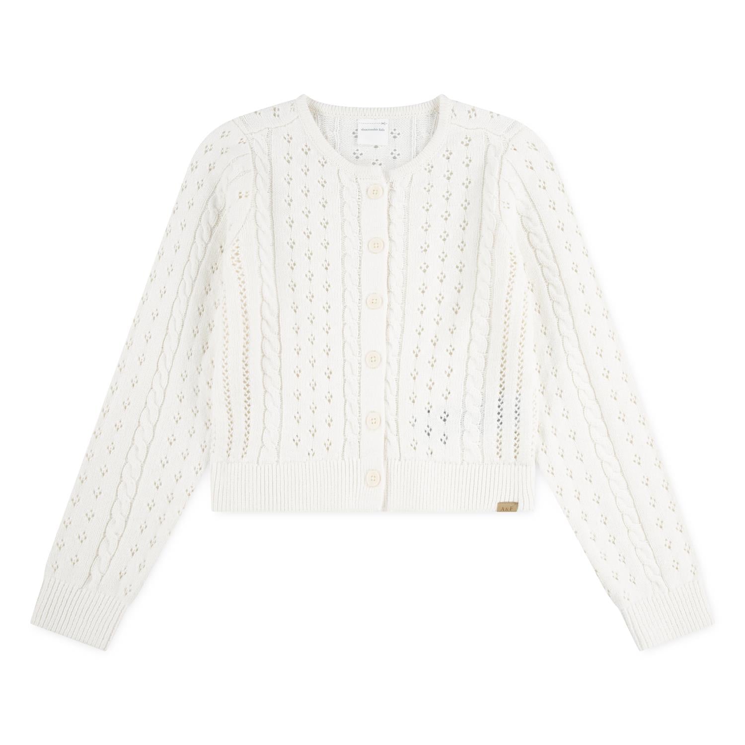 Cardigan Cropped Cable Jet Stream