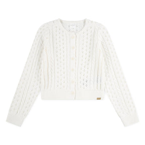 Cardigan Cropped Cable Jet Stream