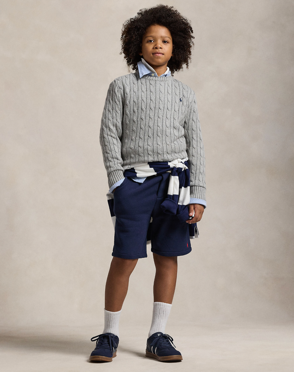 Genser Cabel Knit Classic Grey