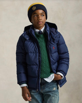 Jakke Ripstop Down Hooded Newport Navy