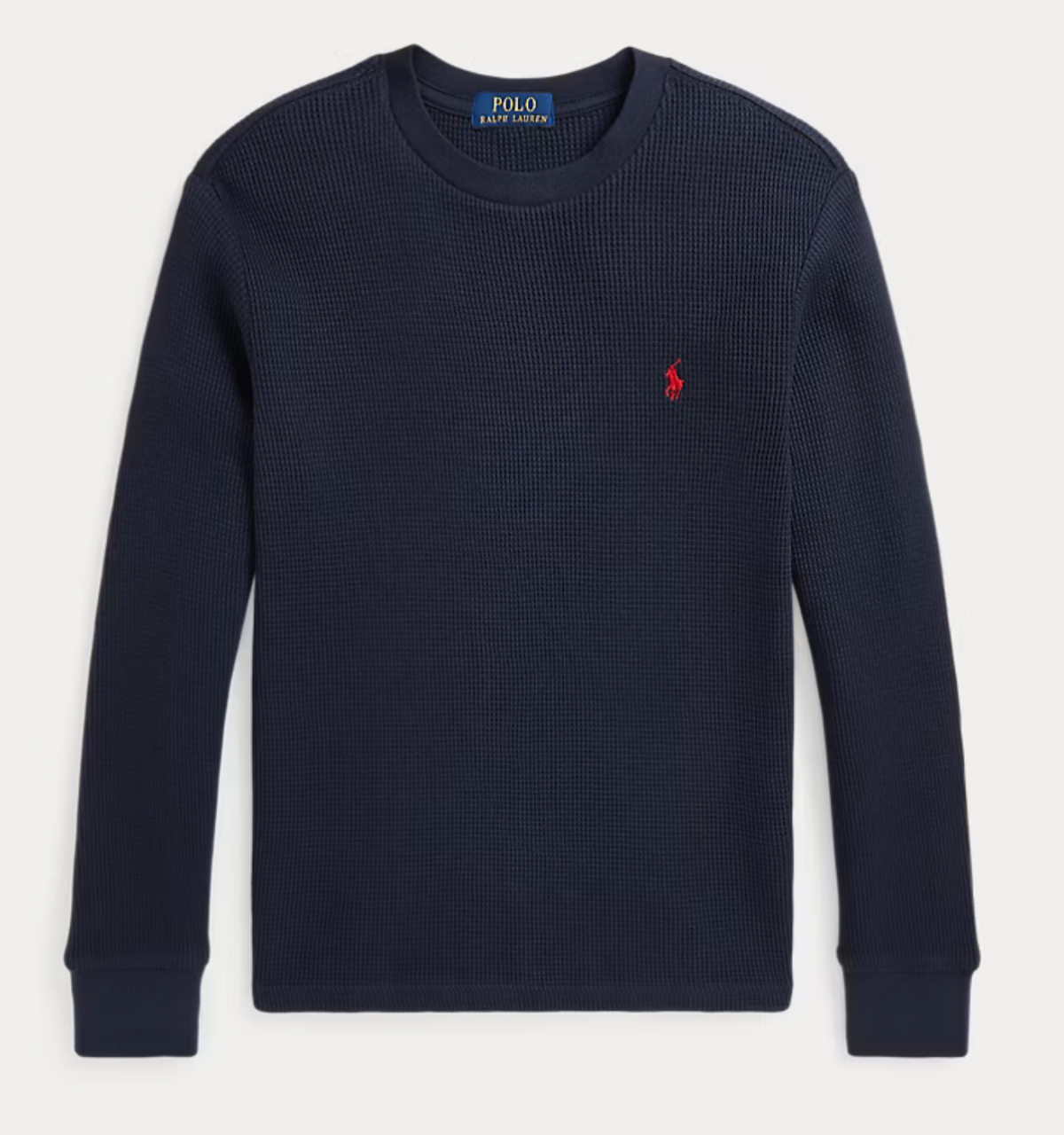 Genser Waffle-Knit Long Sleeve Navy