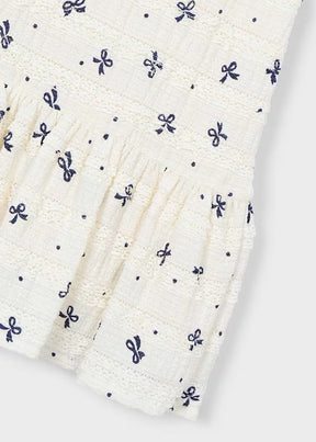 Kjole Knitted Bow Offwhite