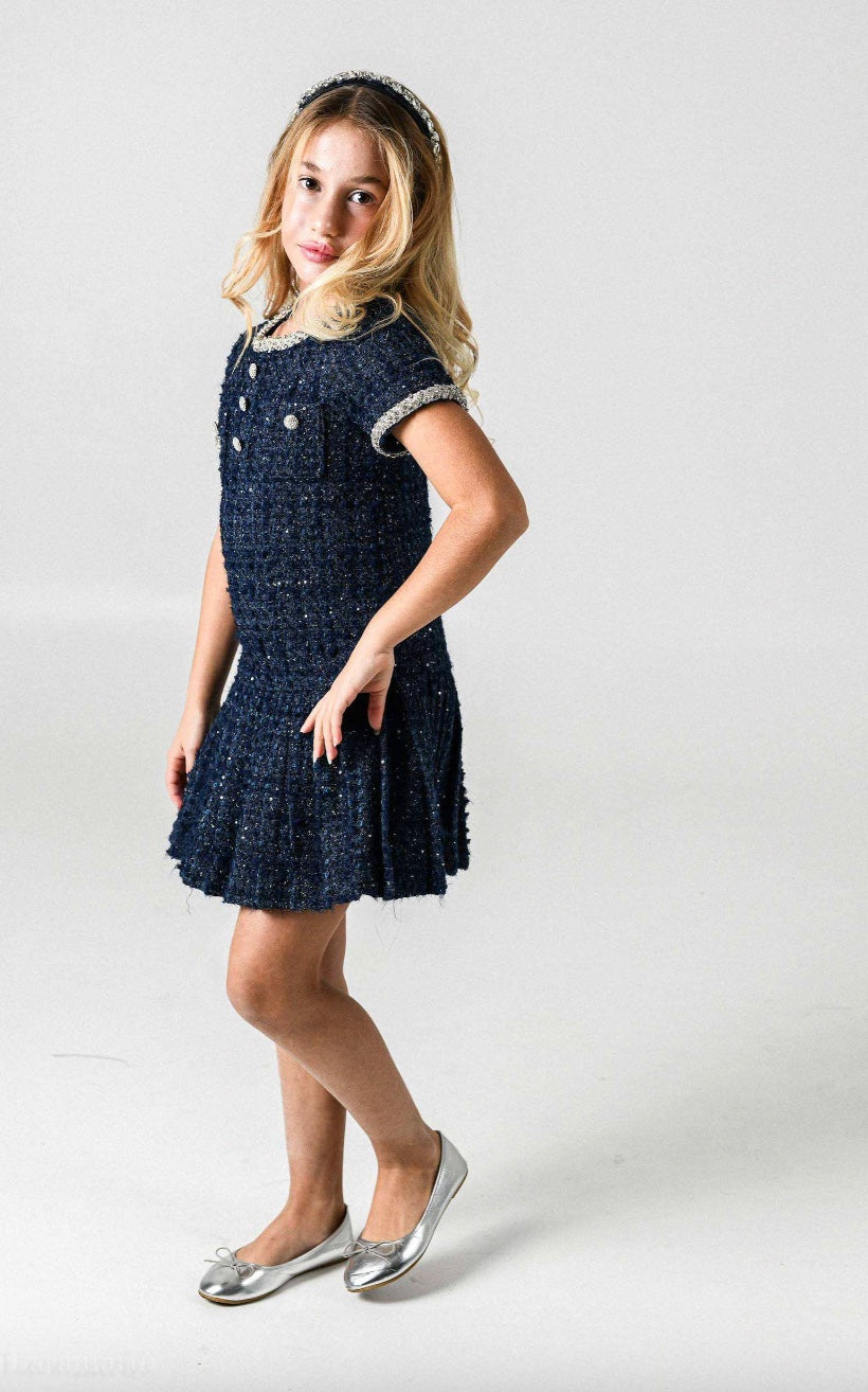 Kjole Charlotta Tweed Navy