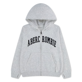 Hettegenser Logo Full Zip Light Grey Heather