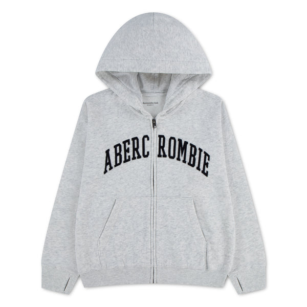 Hettegenser Logo Full Zip Light Grey Heather