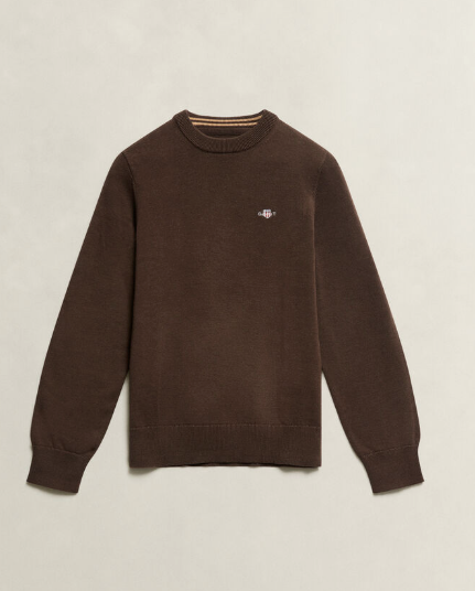 Genser Shield Cotton Crew Neck Shadow Brown