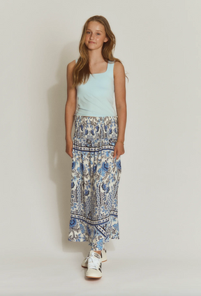 Skjørt RKElif Long Smock Blue Boho Print