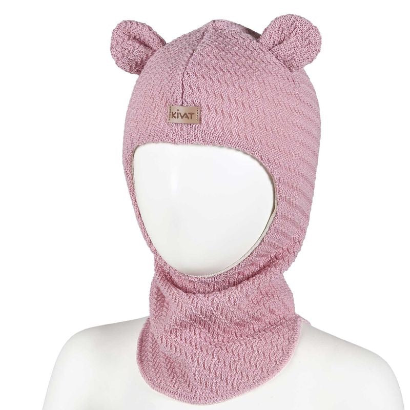 Balaclava Ull Teddyører Støvrosa