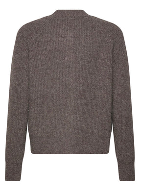 Cardigan Tinker Wool Blend LS Short Brown Grey Mel
