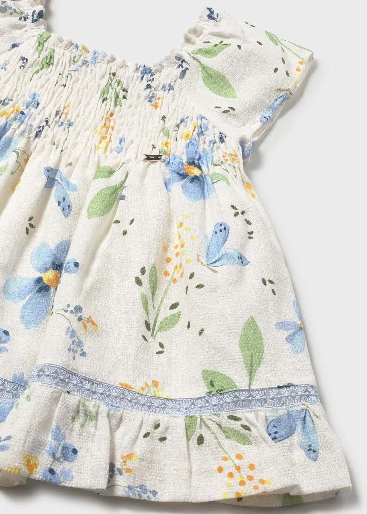 Kjole blomsterprint Sky