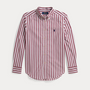 Skjorte Striped Poplin Burgandy White