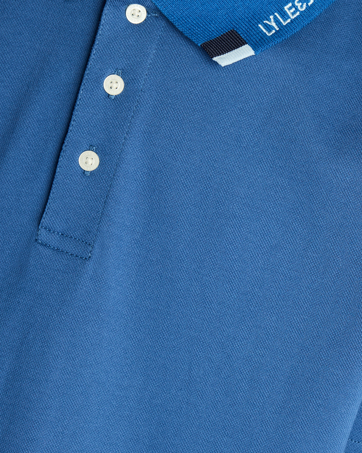 Pique Polo Tipped Logo Dark Cornflower
