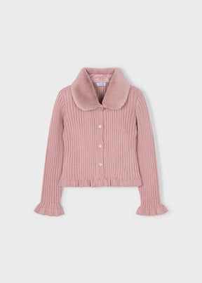 Cardigan Faux Fur Collar Makeup