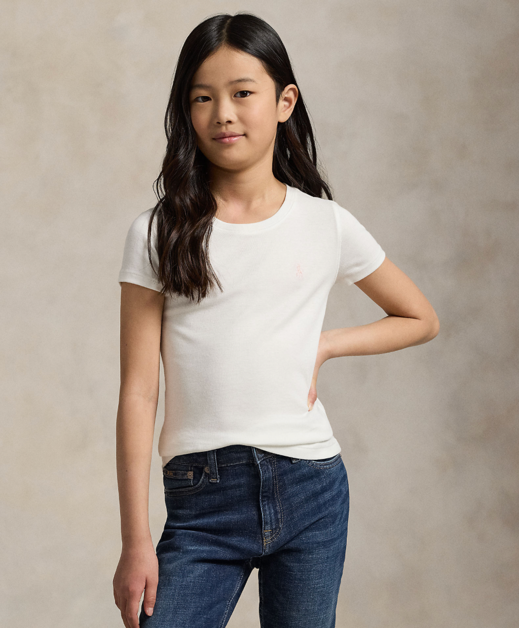 T-skjorte Girl Cotton Jersey White