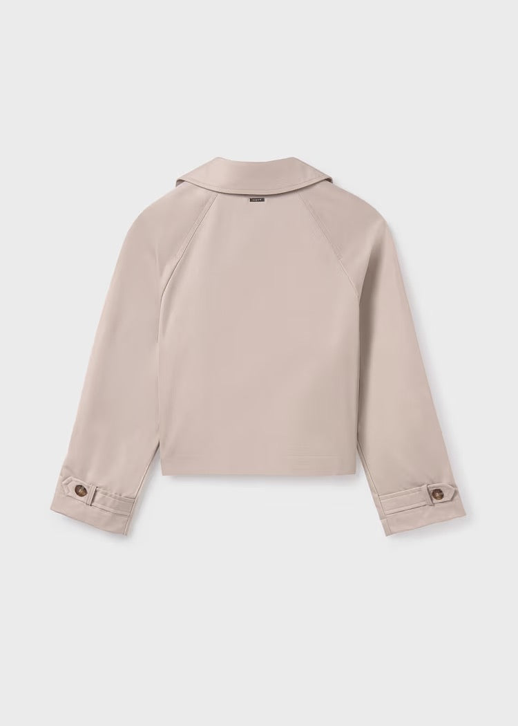 Jakke Trenchcoat Cropped Sepia