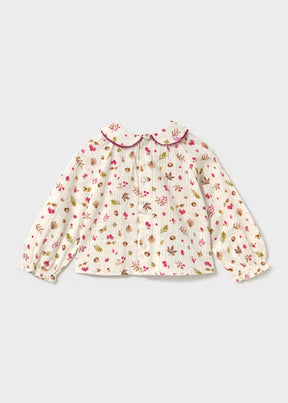 Bluse Woven Raspberry Natur