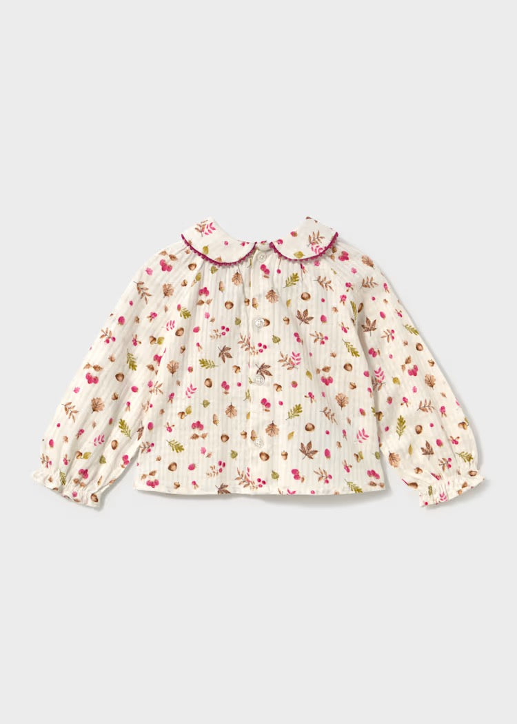 Bluse Woven Raspberry Natur