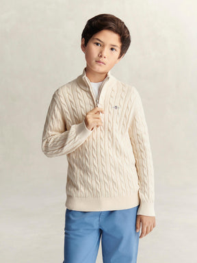 Genser Shield Half Zip Creamed White