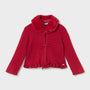 Cardigan Faux Fur Bow Red