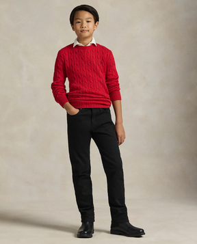 Genser Cable Knit Cotton Red