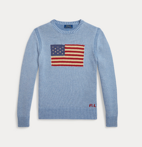 Genser Strikk Flagg York Harbor Blue Heather