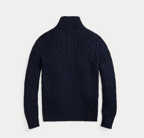 Genser Halfzip Cabel-Knit RL Navy