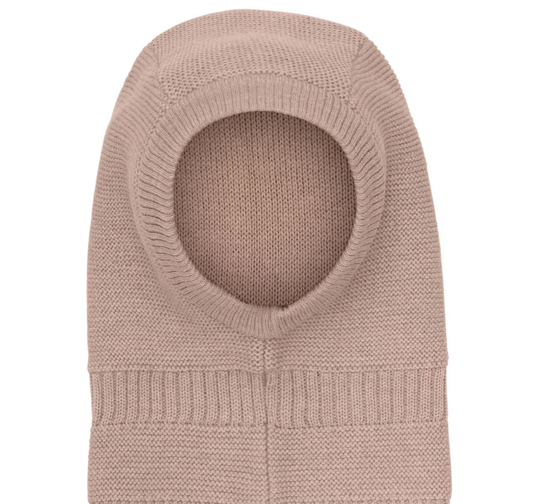 Balaclava Wool Knit Windstop Mahogany Rose