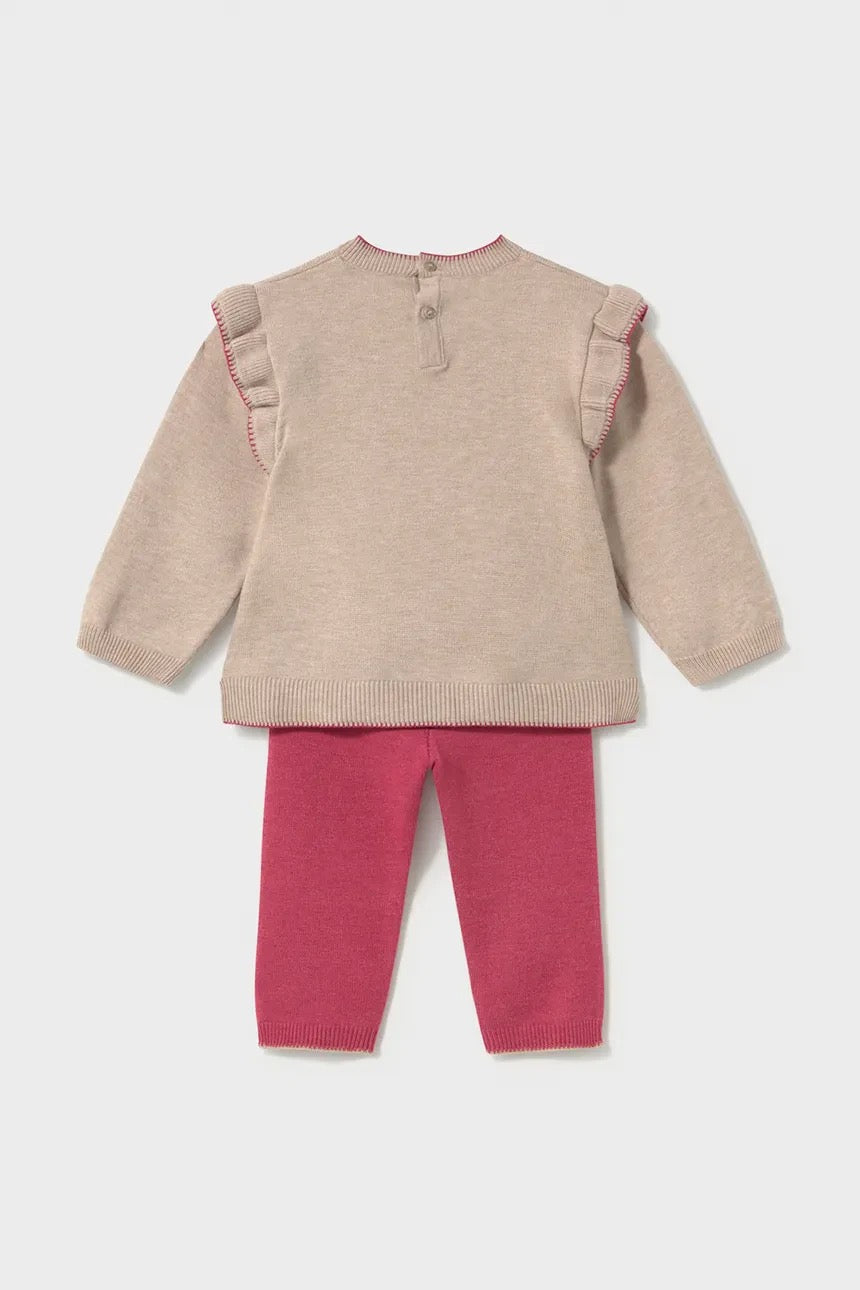 Sett 2-Deler Knit Ekorn Petal Mix