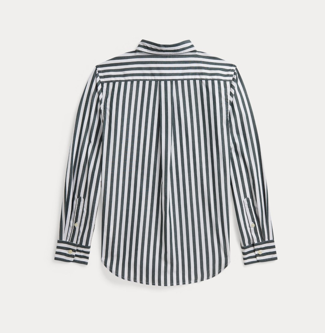 Skjorte Striped Poplin Green White