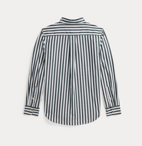 Skjorte Striped Poplin Green White